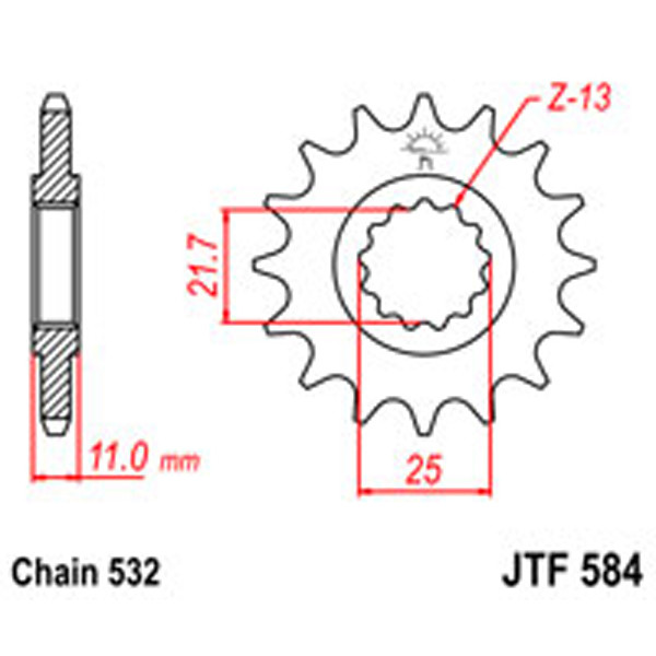JT JT Gear Box Sprockets G/B 584-17T YAM (442)